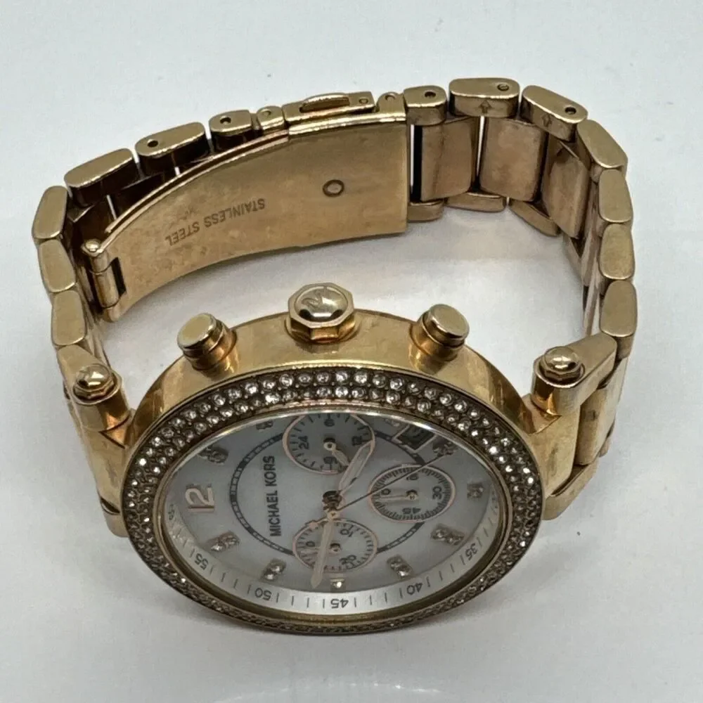 Michael Kors Parker MK5491 Women Rose Gold Analog Dial Quartz Wrist Watch JNA613